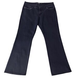 Jordache Women 14 Bootcut Jeans Dark Wash Rhinestone Embellished Pockets Stretch